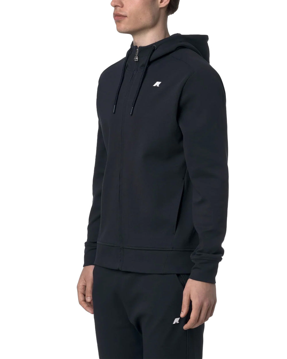 K-WAY Felpa K-WAY uomo K31367W ANTON INTERLOCK Blu coulisse cappuccio zip fitting regolare logo K31367W K89 