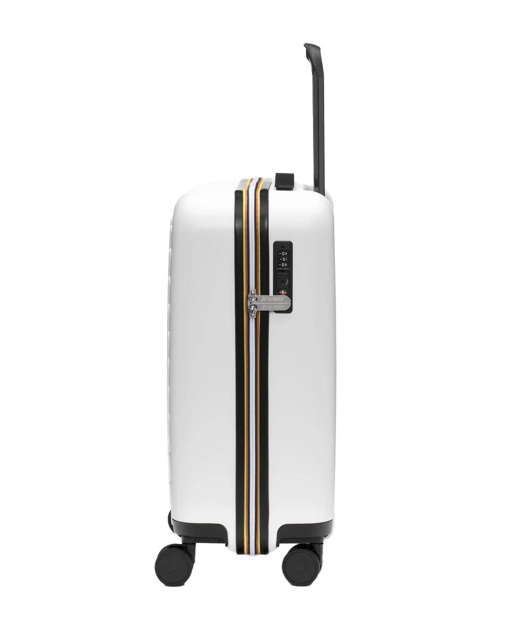 K-WAY Trolley K-WAY unisex K4125ZW EUDOXIE LOGO Bianco rigido tasca ruote girevoli K4125ZW 001 
