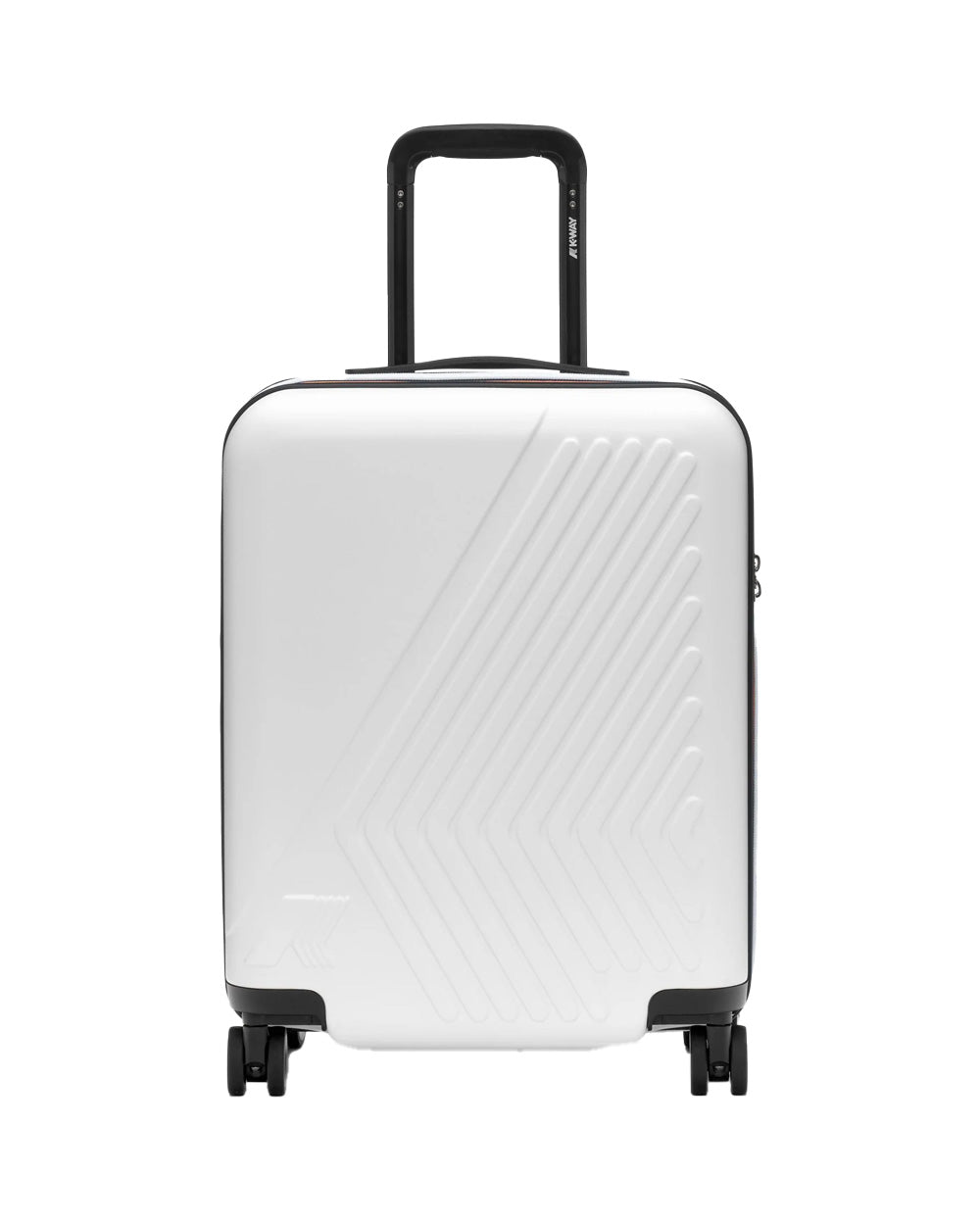 K-WAY Trolley K-WAY unisex K4125ZW EUDOXIE LOGO Bianco rigido tasca ruote girevoli K4125ZW 001 