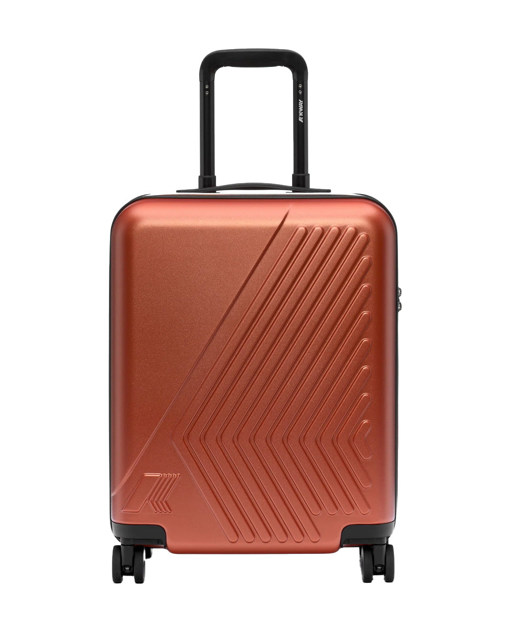 K-WAY Trolley K-WAY unisex K4125ZW EUDOXIE LOGO Arancio rigido tasca ruote girevoli K4125ZW 896 