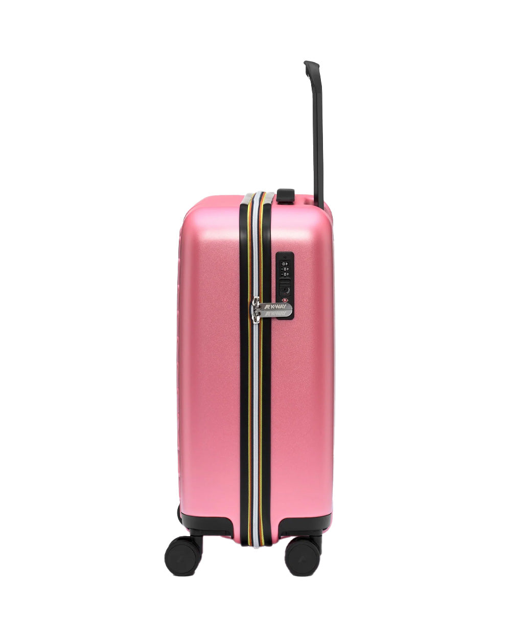 K-WAY Trolley K-WAY unisex K4125ZW EUDOXIE LOGO Rosa rigido tasca ruote girevoli K4125ZW Q28 