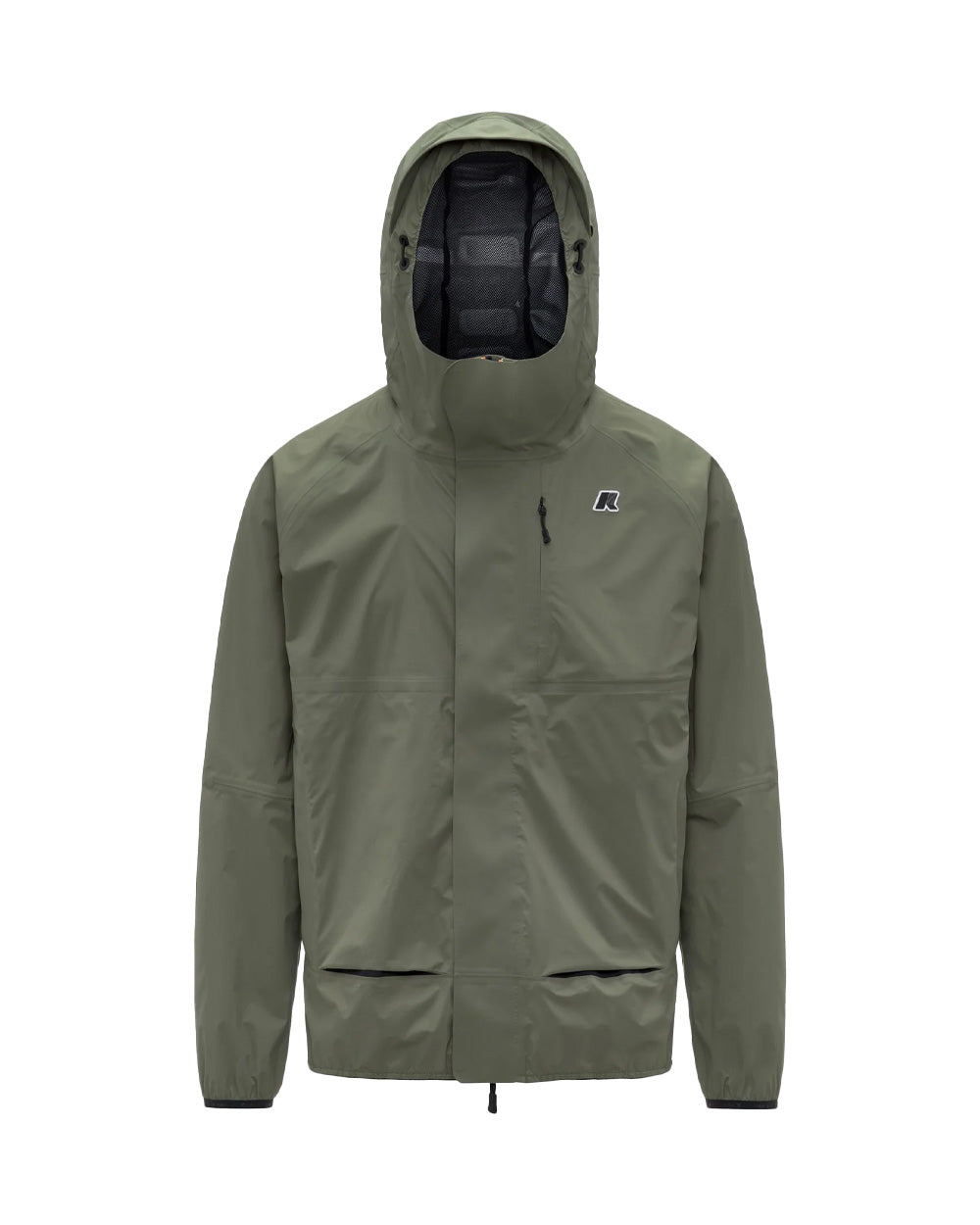 K-WAY Giubbino K-WAY unisex K5122MW ROCHE Verde impermeabile cappuccio tasche fitting regolare K5122MW V15 