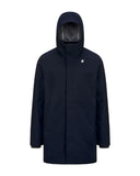 Giubbino K-WAY uomo K5126SW TOMMY BONDED JERSEY Blu cappuccio zip tasche logo fitting regolare