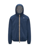 Giubbino K-WAY uomo K5127QW JACK STRETCH DOT Bluette cuciture cappuccio zip tasche slim