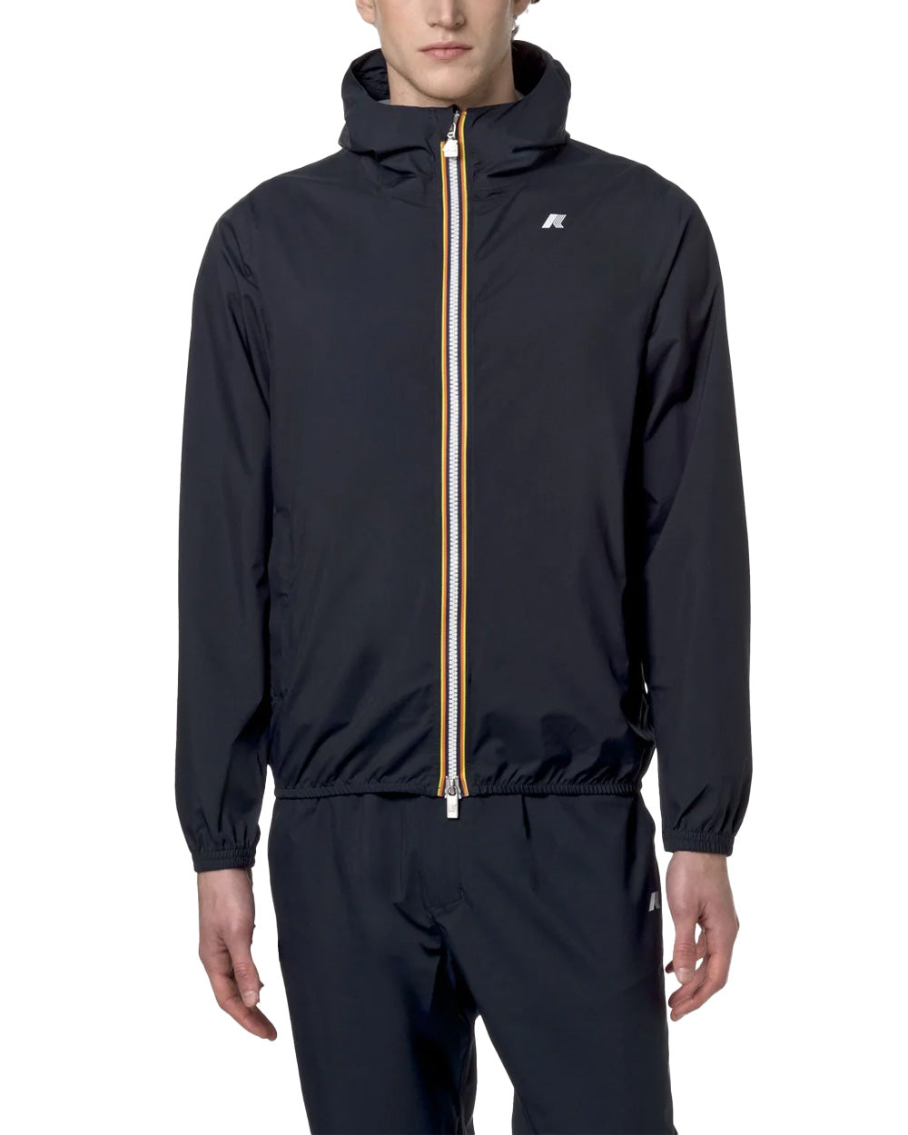 K-WAY Giubbino K-WAY uomo K5127QW JACK STRETCH DOT Blu cuciture cappuccio zip tasche slim K5127QW K89 