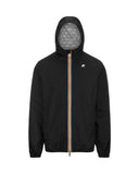 Giubbino K-WAY uomo K5127QW JACK STRETCH DOT Nero cuciture cappuccio zip tasche slim