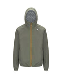 Giubbino K-WAY uomo K5127QW JACK STRETCH DOT Verde slim cappuccio logo zip tasche