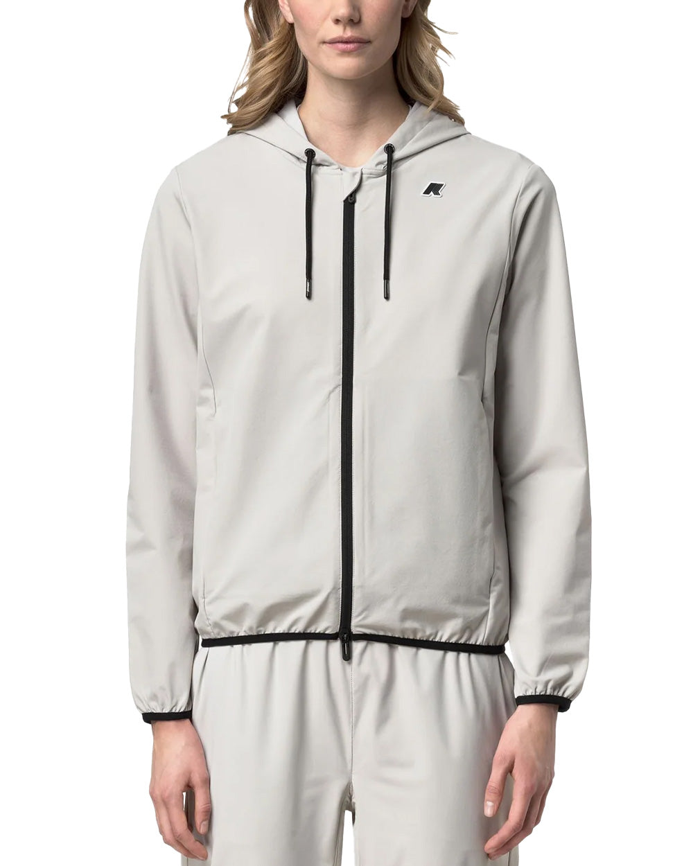 K-WAY Felpa K-WAY donna K5138FW JOURNEER TRAVEL Beige cappuccio coulisse zip tasche logo K5138FW 634 