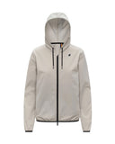 K-WAY women's sweatshirt K5138FW JOURNEER TRAVEL Beige hood drawstring zip pockets logo