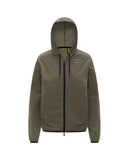 K-WAY women's sweatshirt K5138FW JOURNEER TRAVEL Green hood drawstring zip pockets logo