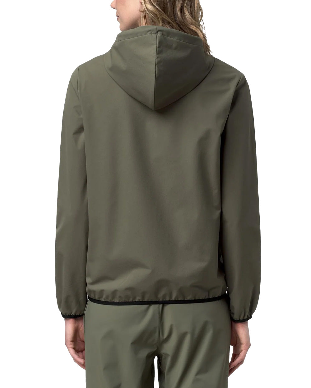 K-WAY Felpa K-WAY donna K5138FW JOURNEER TRAVEL Verde cappuccio coulisse zip tasche logo K5138FW V15 