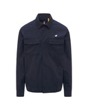 K-WAY men's jacket K5138MW UMBERT STRETCH 2LAYERS Blue windproof breathable shirt collar pockets