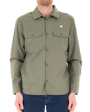 K-WAY men's jacket K5138MW UMBERT STRETCH 2LAYERS Green windproof breathable shirt collar pockets