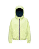 K-WAY children's jacket K61314W P. JAKE PLUS.2 REVERSIBLE Lime Blue waterproof windproof pockets hood