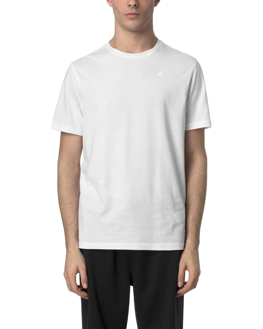 K-WAY T-shirt K-WAY uomo K7125UW ODOM JERSEY SLIM Bianco logo silicone maniche corte cotone K7125UW 001 