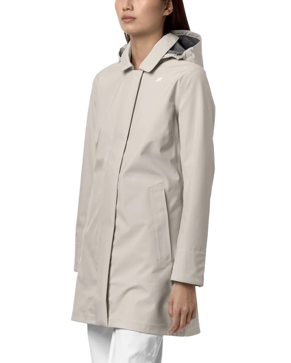 K-WAY Giubbino K-WAY donna K7127JW MATHY BONDED JERSEY Beige chiusura zip fitting slim logo K7127JW 634 