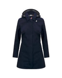 Giubbino K-WAY donna K7127JW MATHY BONDED JERSEY Blu chiusura zip fitting slim logo