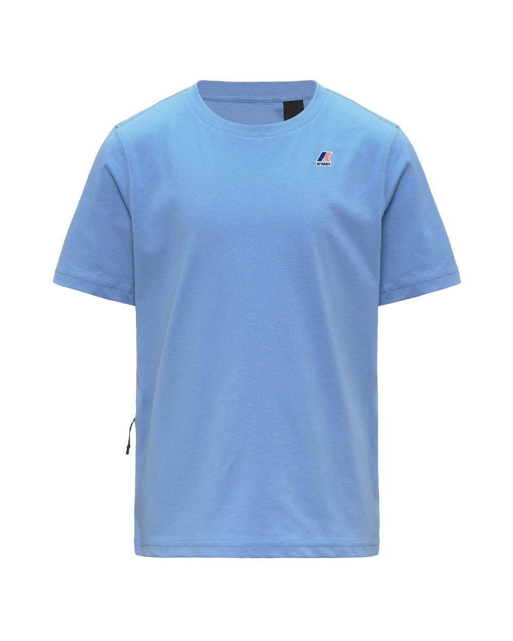 K-WAY T-shirt K-WAY bambino K7133YW P. LEONIDE Celeste jersey cotone girocollo logo vestibilità regolare<BR/> K7133YW 356 