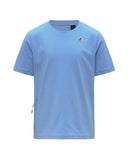 K-WAY children's T-shirt K7133YW P. LEONIDE Light blue cotton jersey crew neck logo regular fit