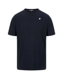 T-shirt K-WAY uomo K71349W ADAME LIGHT STRETCH JERSEY Blu fitting slim logo cotone