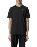 T-shirt K-WAY uomo K71349W ADAME LIGHT STRETCH JERSEY Nera fitting slim logo cotone