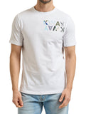 K-WAY men's T-shirt K71354W ODOM SLIM JERSEY KWAY LETTERING White cotton jersey crew neck slim fit