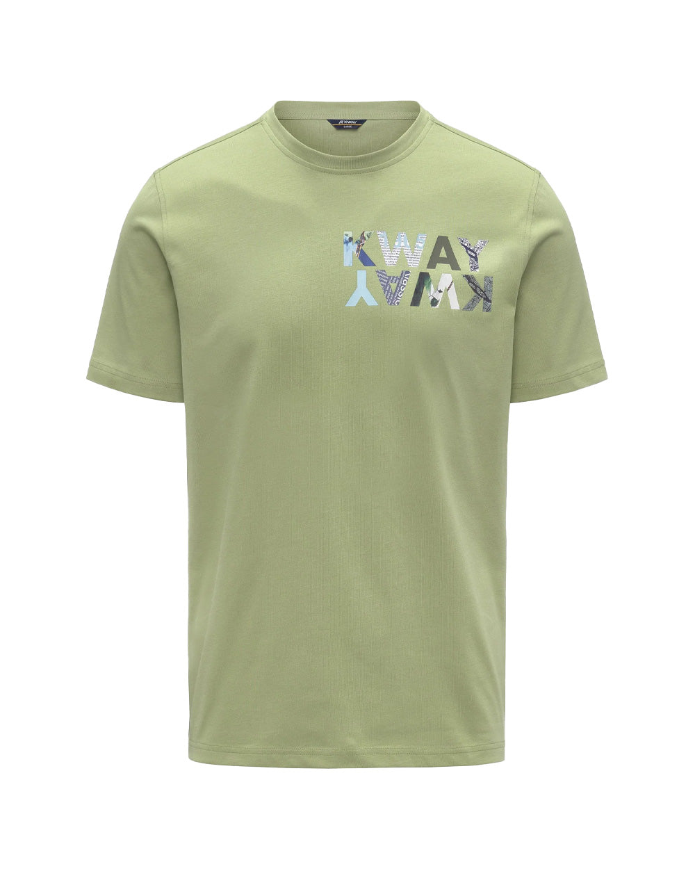 K-WAY T-shirt K-WAY uomo K71354W ODOM SLIM JERSEY KWAY LETTERING Lime jersey cotone girocollo slim K71354W T70 