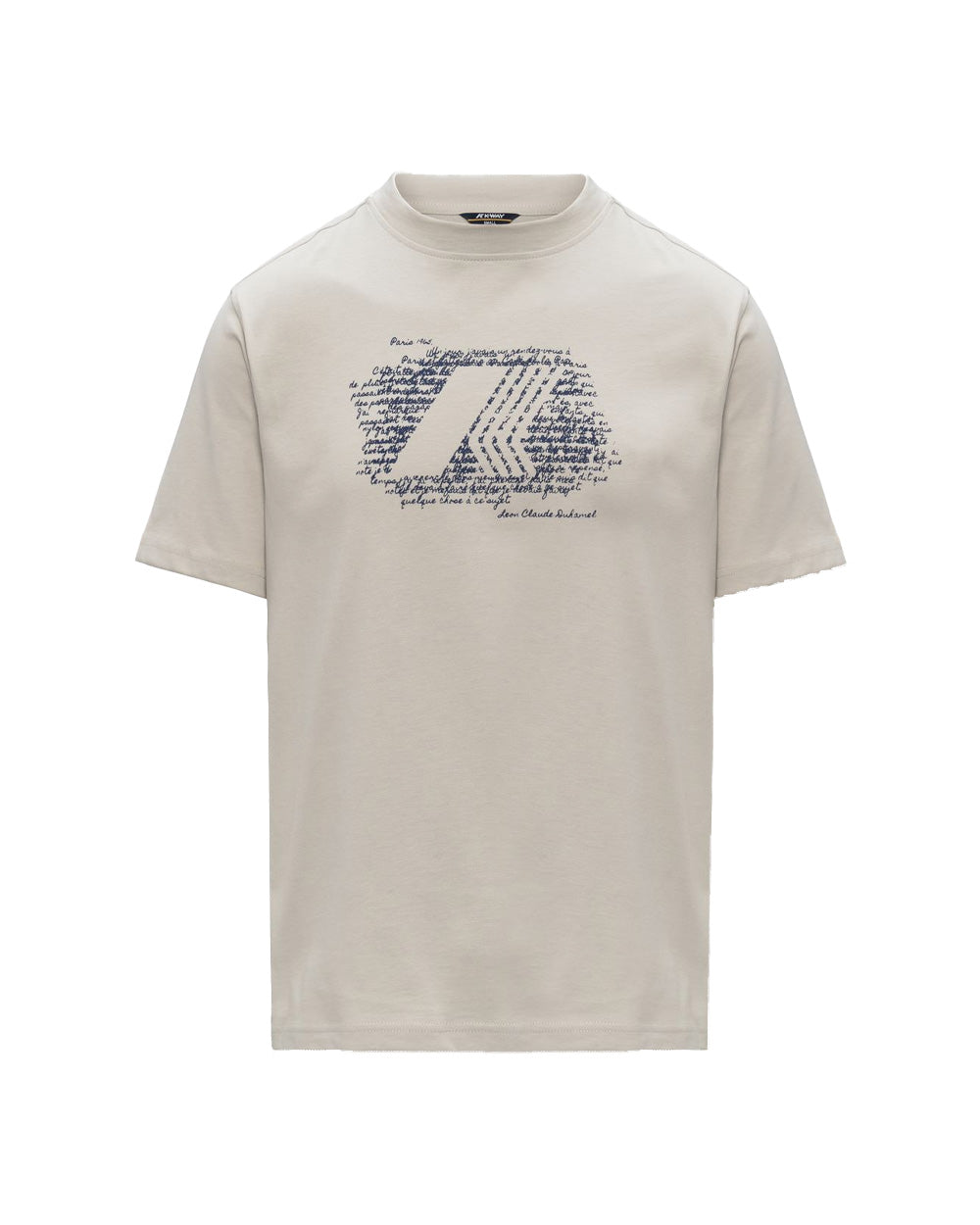 K-WAY T-shirt K-WAY uomo K71357W SOLO JERSEY HISTORY Beige girocollo slim grafica K71357W 634 