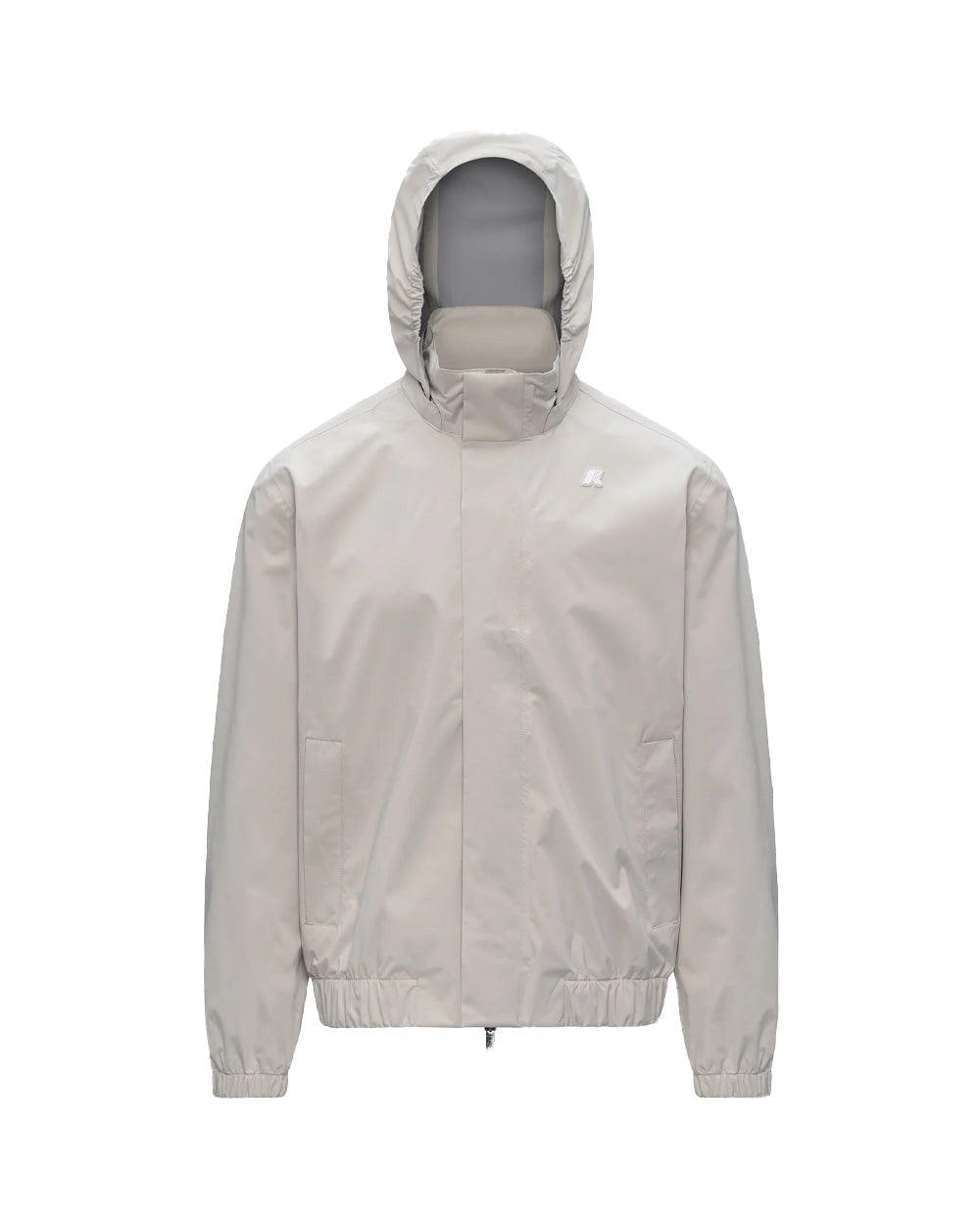 K-WAY Giubbino K-WAY uomo K71519W AURENE STRETCH 2L Beige impermeabile collo alto cappuccio due tasche K71519W 634 