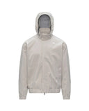 Giubbino K-WAY uomo K71519W AURENE STRETCH 2L Beige impermeabile collo alto cappuccio due tasche