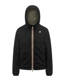 K-WAY women's jacket K8134TW JAKE REVERSIBLE INTERLOCK Black Green reversible hood zip pocket slim