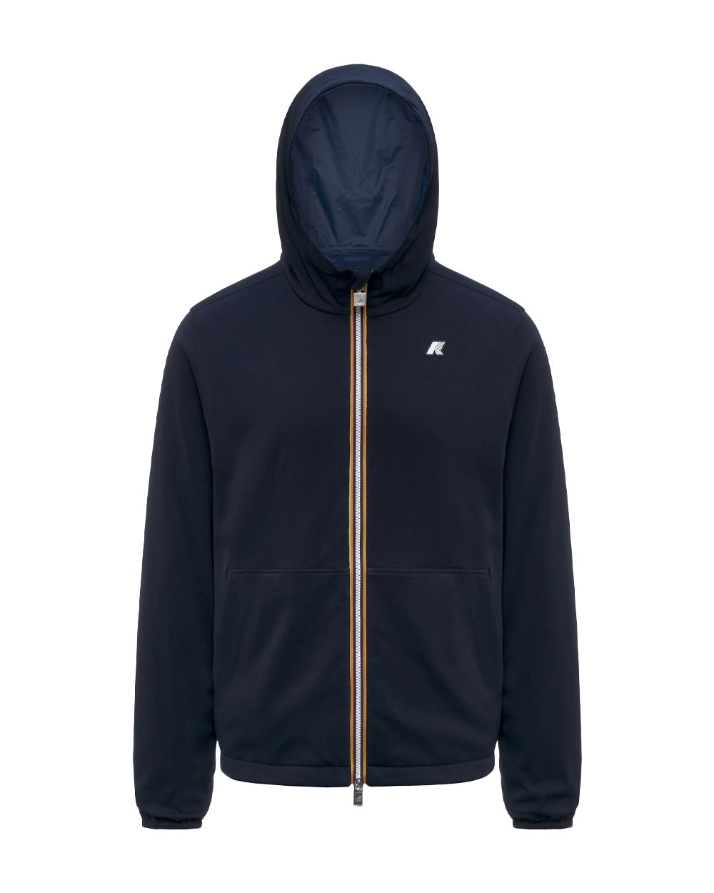 K-WAY Giubbino K-WAY unisex K8134TW JAKE REVERSIBLE INTERLOCK Blu Blu chiaro reversibile cappuccio zip tasca slim K8134TW C04 