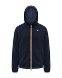 K-WAY unisex jacket K8134TW JAKE REVERSIBLE INTERLOCK Blue light blue reversible hood zip pocket slim