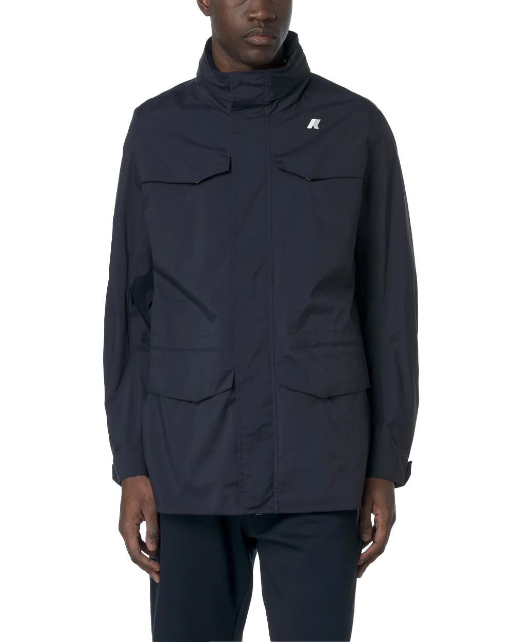 K-WAY Giubbino K-WAY uomo K8135HW MANUEL STRETCH Blu cappuccio chiusura zip vita regolabile K8135HW K89 