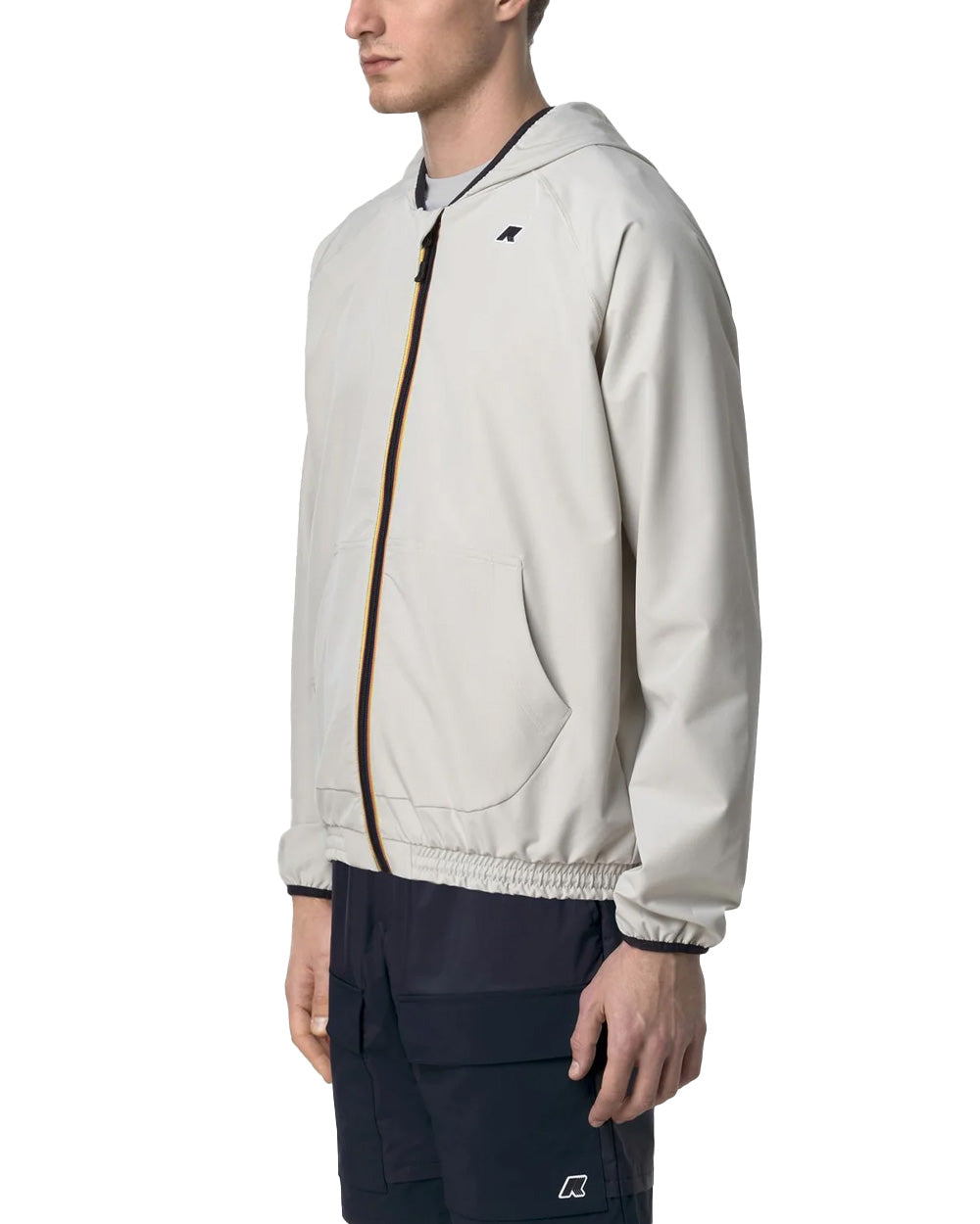 K-WAY Giubbino K-WAY uomo K8138RW SIA Beige cappuccio zip tasca logo poliestere K8138RW 634 