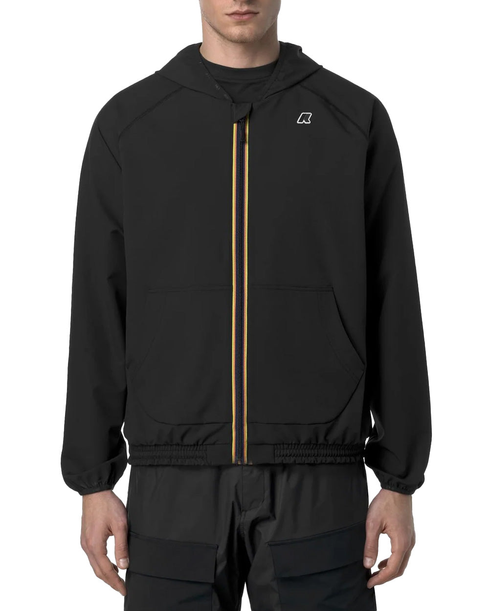 K-WAY Giubbino K-WAY uomo K8138RW SIA Nero cappuccio zip tasca logo poliestere K8138RW USY 