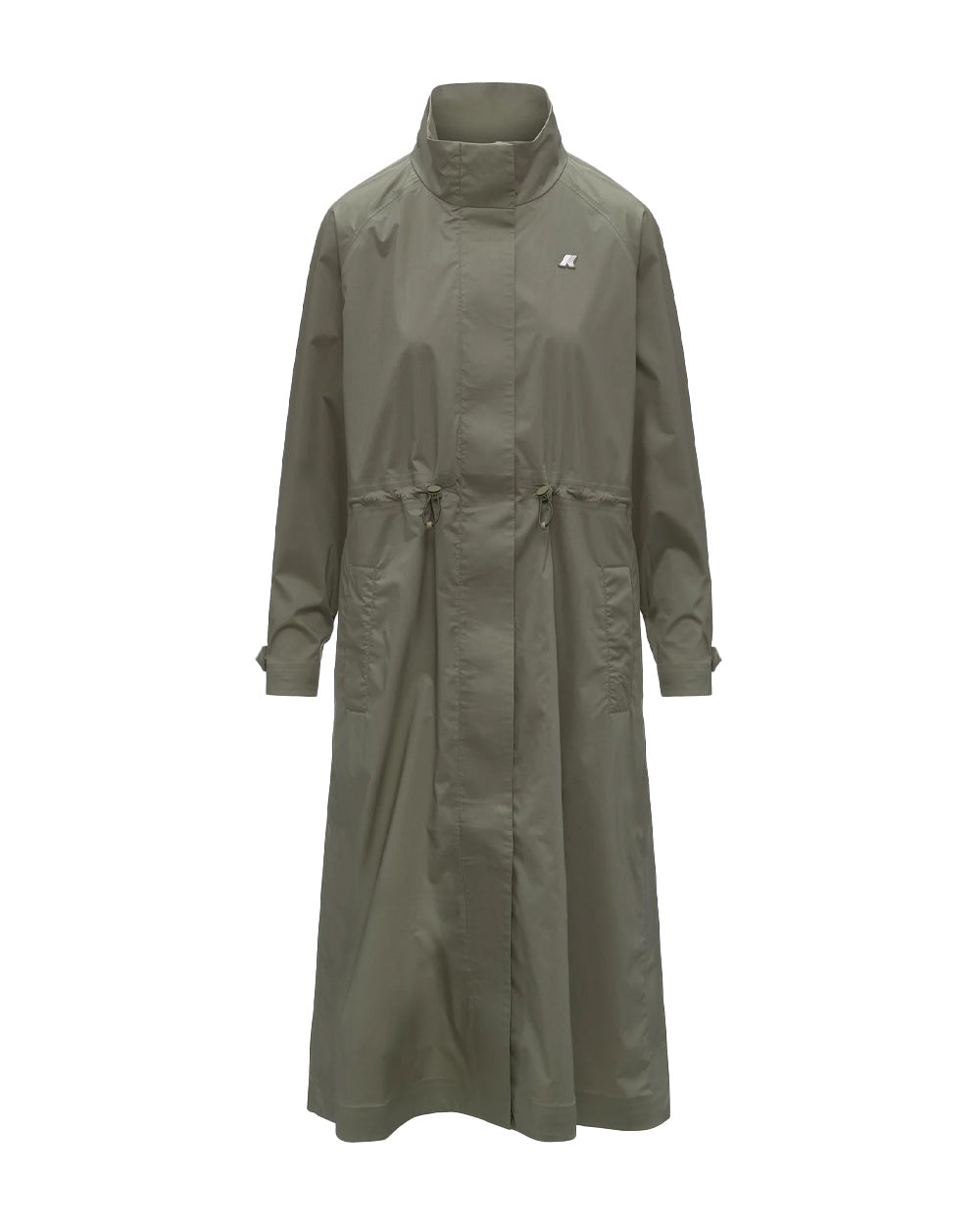 K-WAY Giubbino K-WAY donna K8143SW BARBREIN COTTON 3LAYERS AF Verde zip vita regolabile corda elastica tessuto tre strati K8143SW V15 