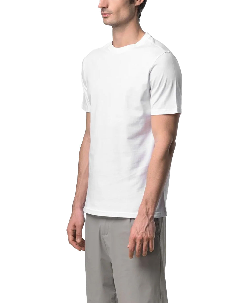 K-WAY T-shirt K-WAY uomo K81489W ODOM JERSEY MICRO LETTERING SLIM Bianca girocollo costine slim K81489W 001 