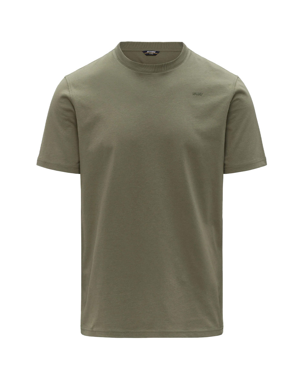 K-WAY T-shirt K-WAY uomo K81489W ODOM JERSEY MICRO LETTERING SLIM Verde jersey otone girocollo costine K81489W V15 