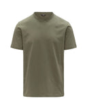 T-shirt K-WAY uomo K81489W ODOM JERSEY MICRO LETTERING SLIM Verde jersey otone girocollo costine