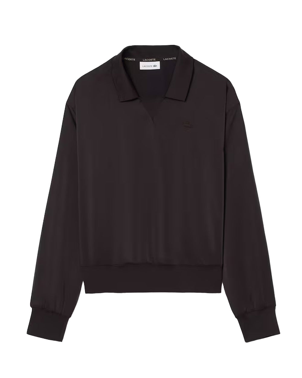 LACOSTE Camicia LACOSTE donna CF9802 Marrone relaxed fit collo retrò coccodrillo CF9802 3LA 