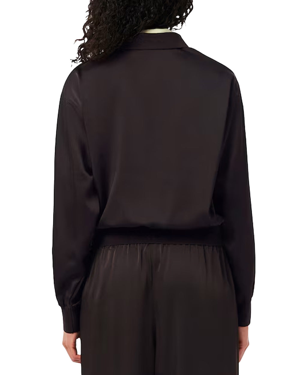 LACOSTE Camicia LACOSTE donna CF9802 Marrone relaxed fit collo retrò coccodrillo CF9802 3LA 