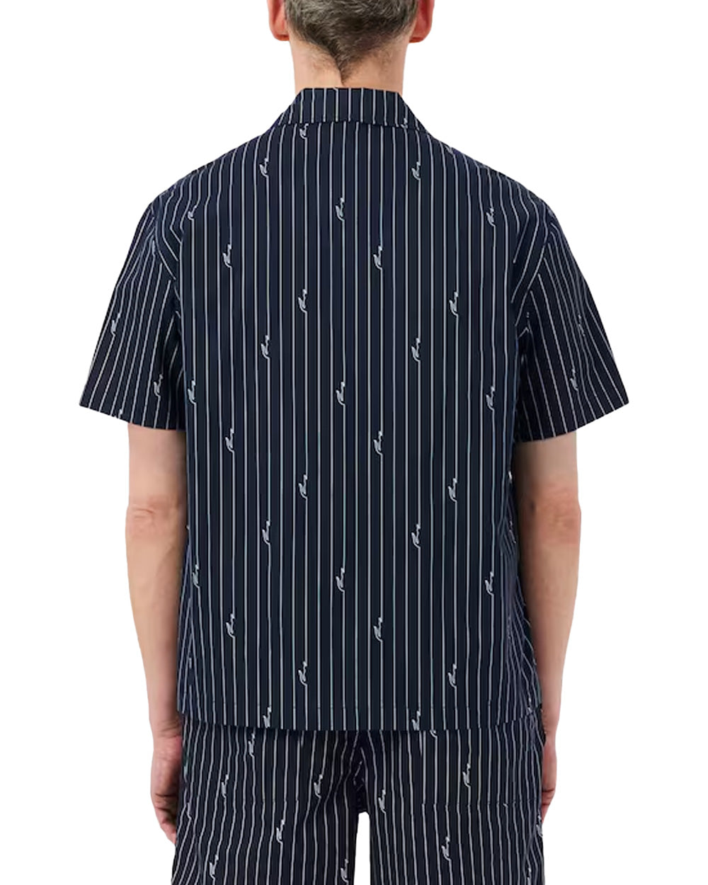 LACOSTE Camicia LACOSTE uomo CH2343 Nera relaxed fit taglio boxy stampa all over CH2343 IY8 