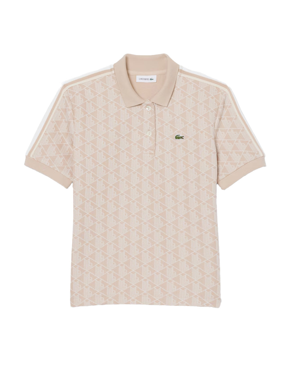 LACOSTE Polo LACOSTE donna DF3364 Beige aderente slim fit bottoni coccodrillo DF3364 8GI 
