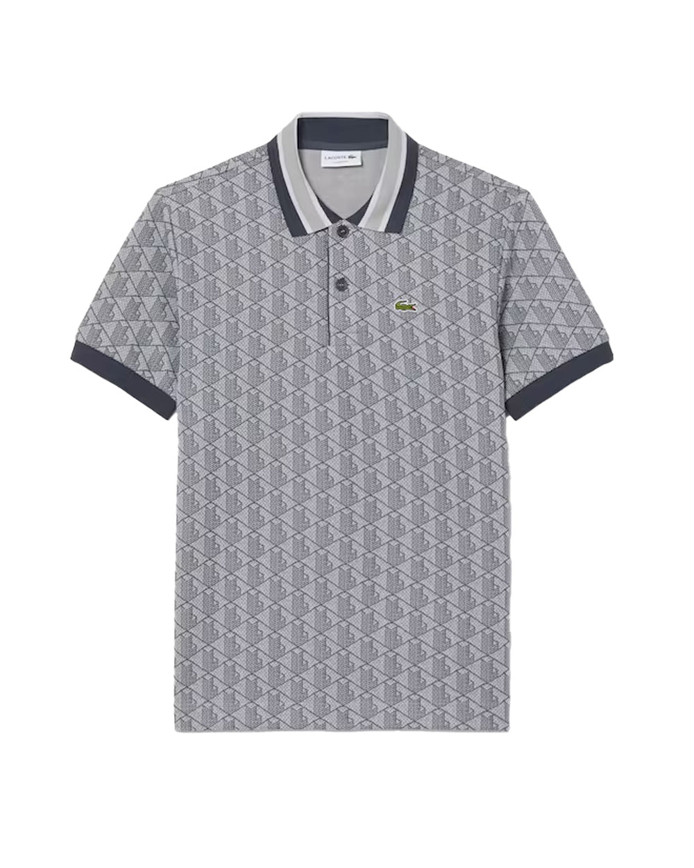 LACOSTE Polo LACOSTE uomo Jacquard DH1417 Grigia monogramma poliestere coccodrillo <BR/><BR/> DH1417 41I 