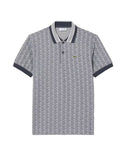 Polo LACOSTE uomo Jacquard DH1417 Grigia monogramma poliestere coccodrillo