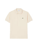 LACOSTE men's polo shirt L1212 Cream ribbed classic fit