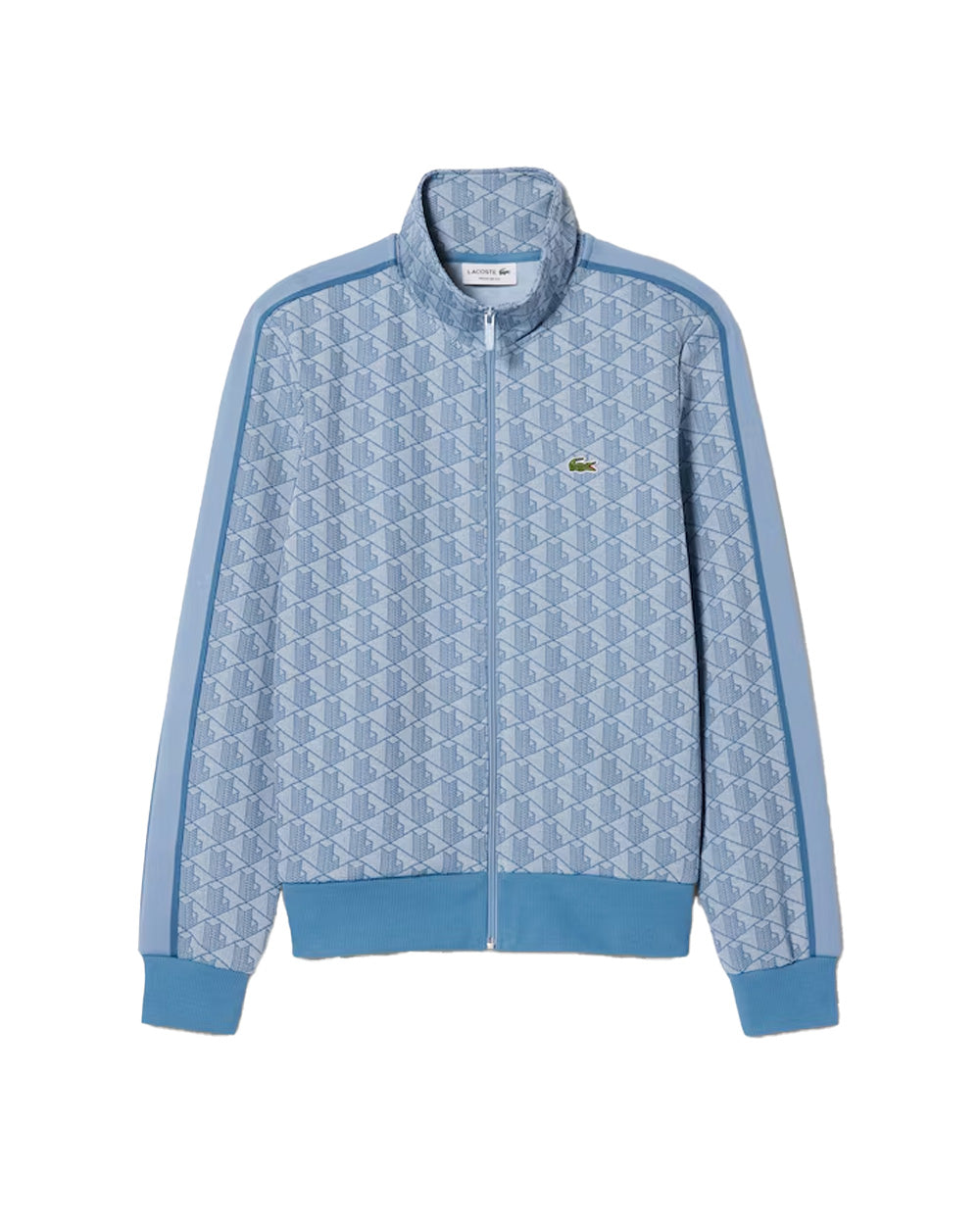 LACOSTE Felpa LACOSTE uomo PARIS SH1368 Celeste cotone organico monogramma taglio regular fit tasche coccodrillo SH1368 1QI 