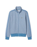 Felpa LACOSTE uomo PARIS SH1368 Celeste cotone organico monogramma taglio regular fit tasche coccodrillo