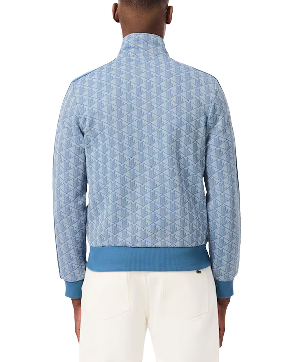 LACOSTE Felpa LACOSTE uomo PARIS SH1368 Celeste cotone organico monogramma taglio regular fit tasche coccodrillo SH1368 1QI 